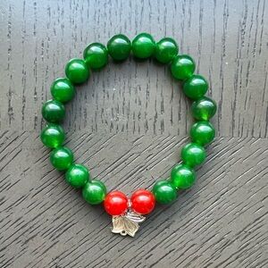 Green/Red Agate bracelet 10mm SIZE 6.5-7’ ( SEE PICTURES ☺️)